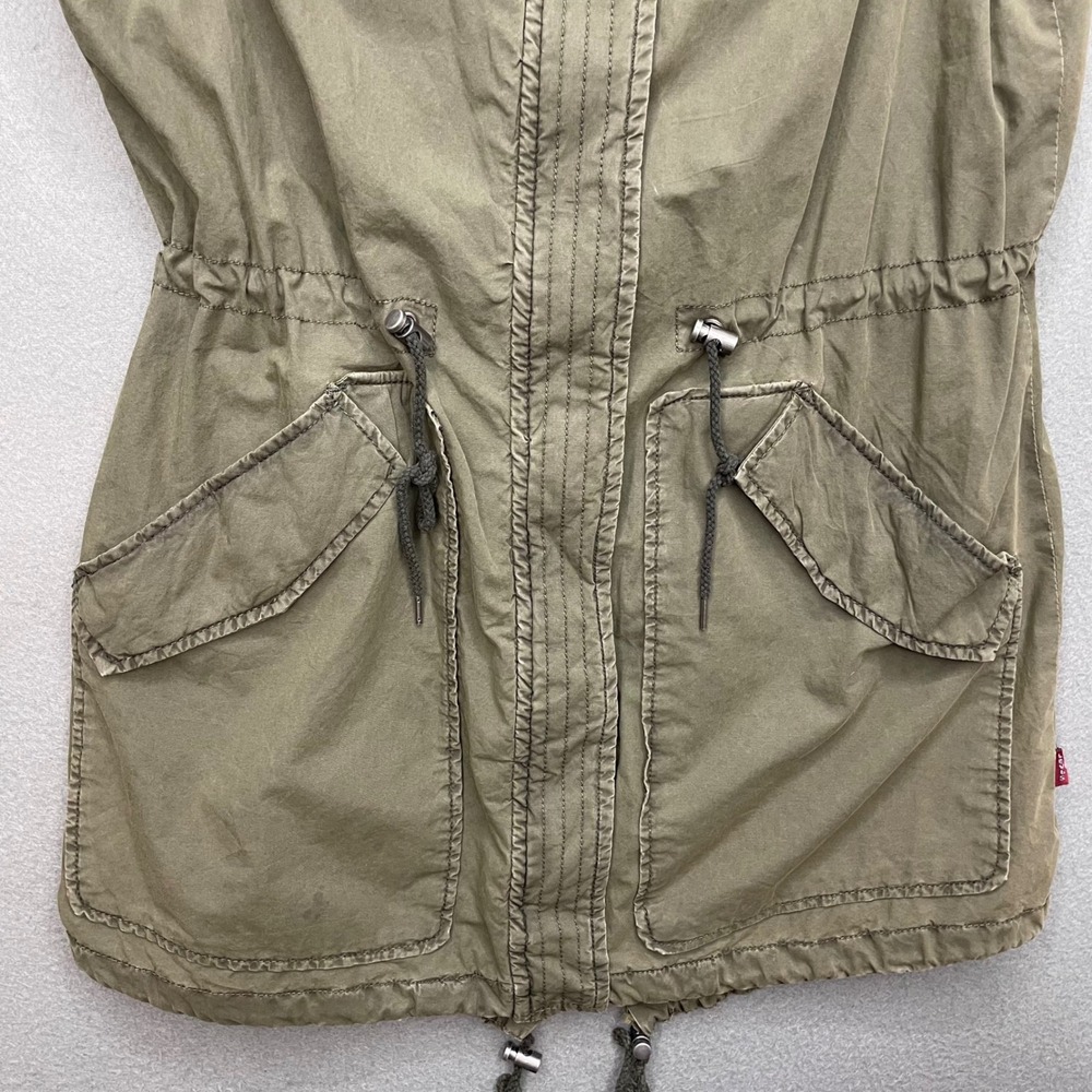 Levi's Utility Vest S Olive Green Military Safari Cargo Photographer Cotton - Picture 7 of 13